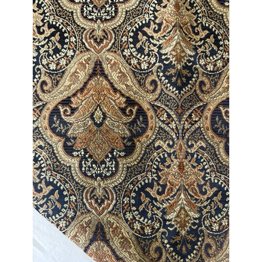 Curtain Triangle Set 9 Jacquard Scarf Topper Hollywood Regency Dark Traditional